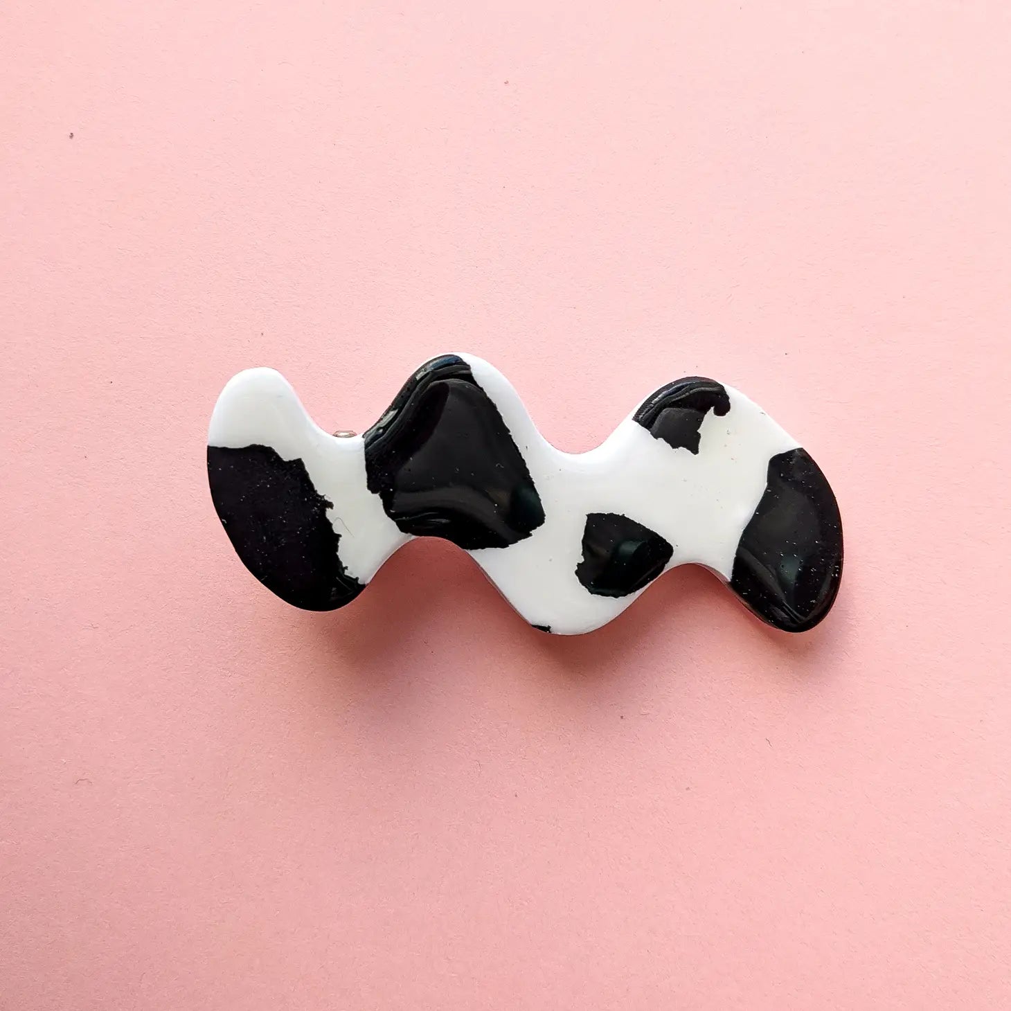 Night Moves Atelier Cow Print Squiggle Hair Clip