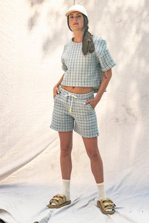 BODYBAG by Jude Kyoto Shorts (Tiles Blue & Tiles Cream)