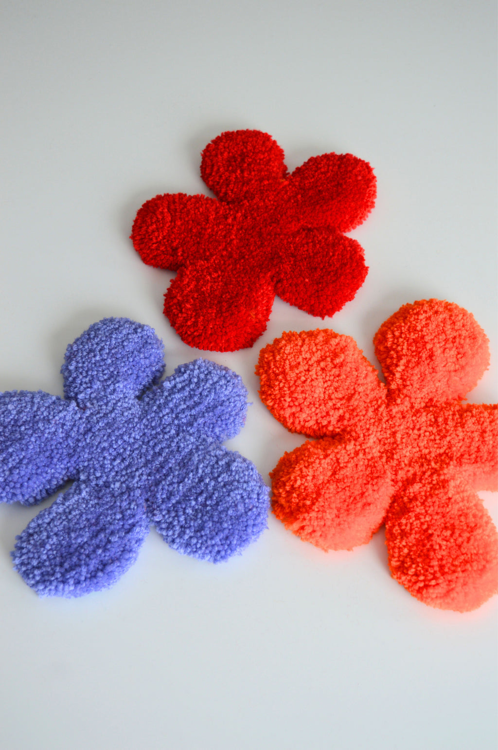 Rashelle Flubber Coasters (Orange, Red, Periwinkle)