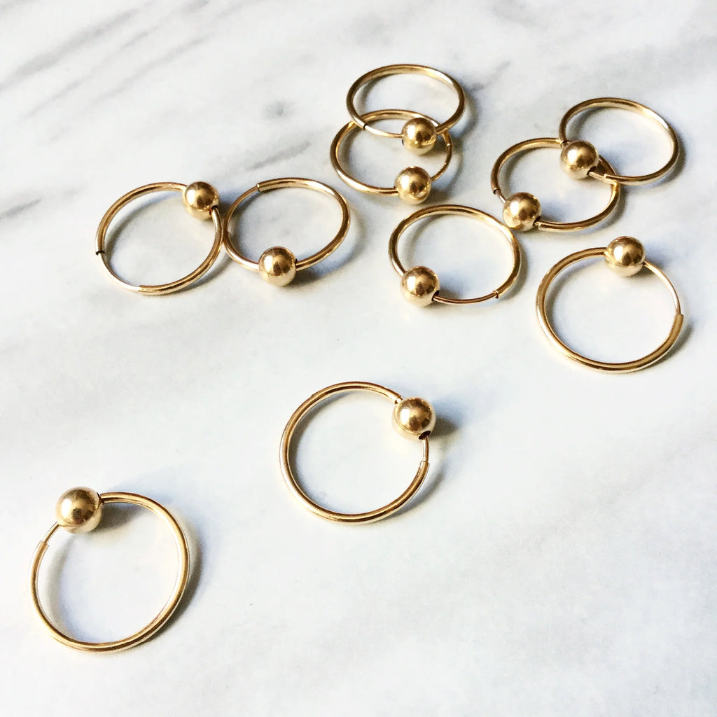 Najeli Jewelry Beaded Hoops (Gold)