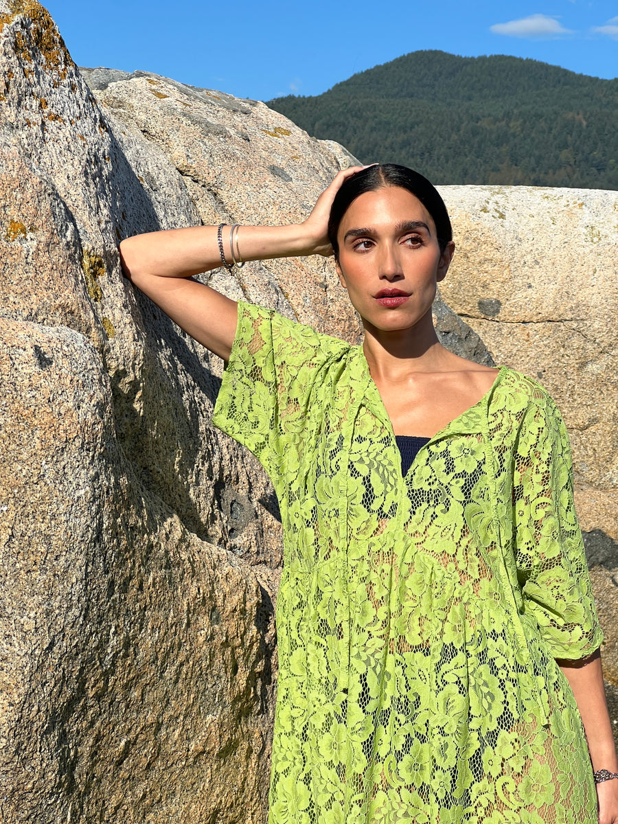 A Bronze Age Zelda Dress (Lime Lanai Lace) – Landing & Co.