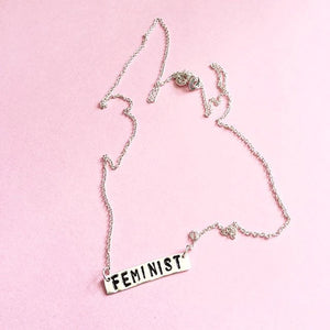 Najeli Jewelry Feminist Nameplate Necklace
