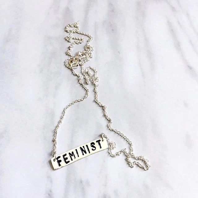 Najeli Jewelry Feminist Nameplate Necklace