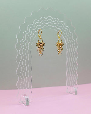 Inside Out Venus Earrings Brass Chainmail Jewelry