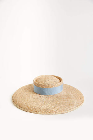 Heirloom Beaton Straw Hat (Wheat, Something Blue, Black)
