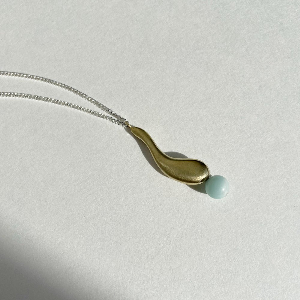 YUUN Jing Necklace (Brass and Amazonite)